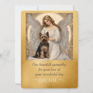Carte Yorkshire Terrier Élégant Angel Sympathie