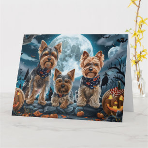 Carte Yorkshire Terrier Halloween Éffrayant