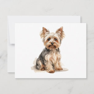 Carte Yorkshire Terrier imprimé aquarelle Yorkie art chi