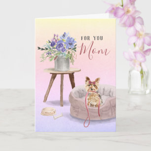 Carte Yorkshire Terrier Mignon Aquarelle Joyeux Annivers