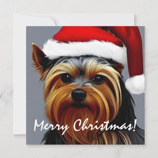 Carte Yorkshire Terrier Noël (Devant)