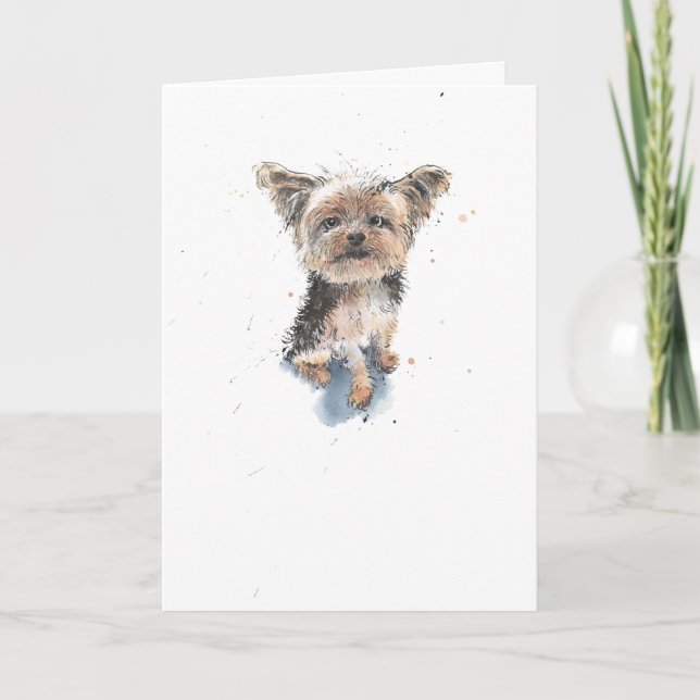 Carte Yorkshire Terrier, Yorkie drôle Dog Birthday Card (Devant)