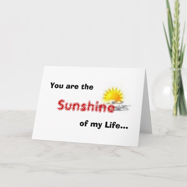 Carte You are the Sunshine of my Life. (Devant)