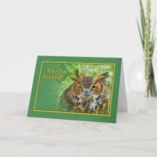 Carte You Missing with Great Horned Owl