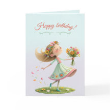 Young girl flourishing in the spring breeze