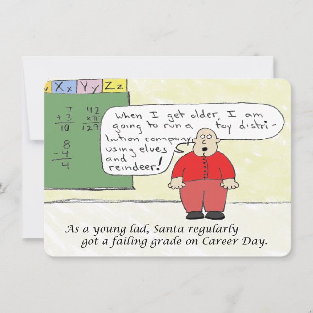 Carte Young Père Noël Flat Holiday (Devant)