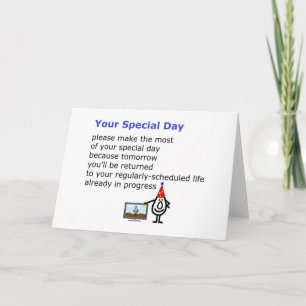 Carte Your Special Day - un poème d'anniversaire amusant
