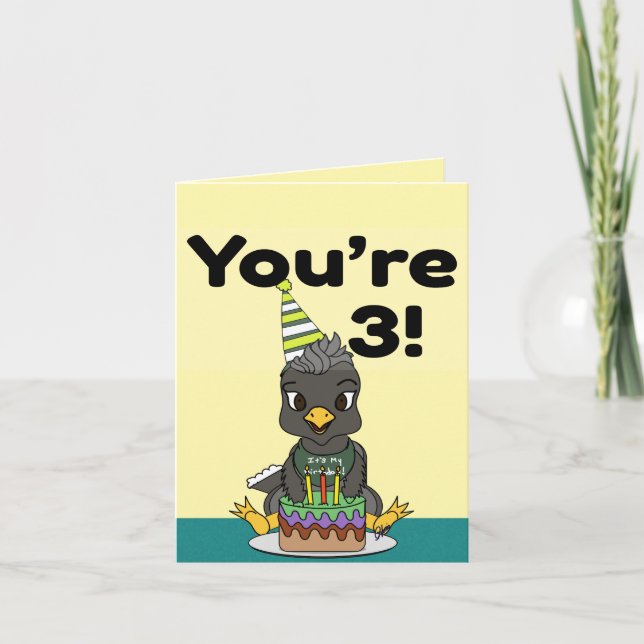 Carte You're 3 Happy Birthday Card (Devant)
