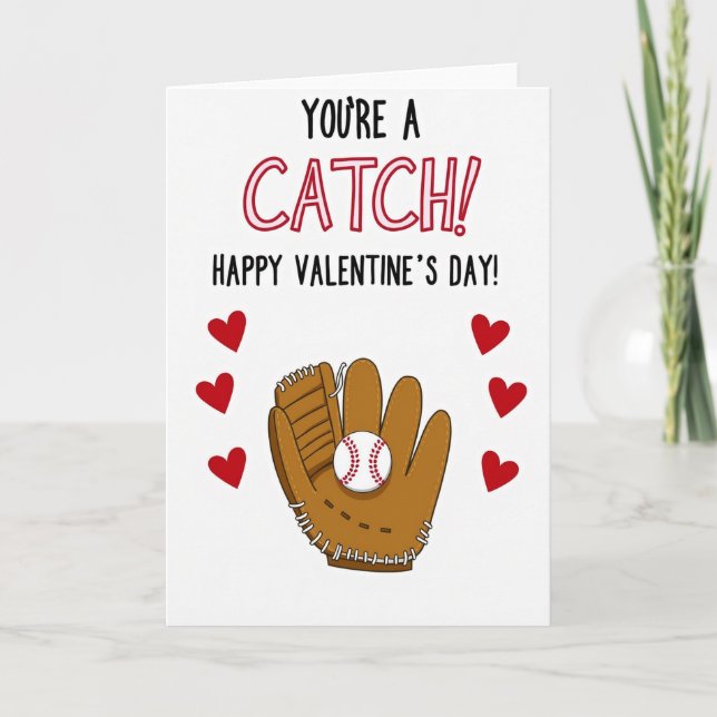 Carte Youre A Catch Baseball Valentines Card (Devant)