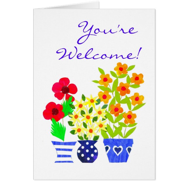 Carte 'You're Welcome' - Flower Power (Devant)