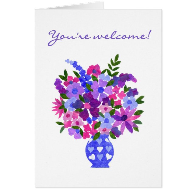 Carte 'You're Welcome' - Flower Power (Devant)