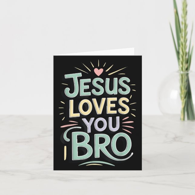 Carte Youth Jesus Love You Bro Funny Christian God Son B (Devant)