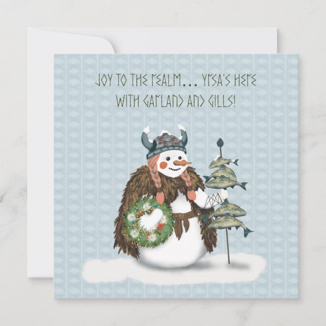 Carte Yrsa’s Tidings – Viking Snowwoman Christmas Card (Devant)