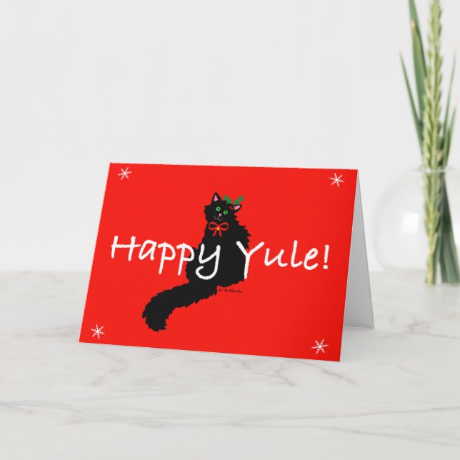 Carte Yule Kitty noir (Devant)