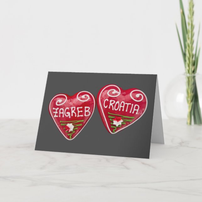 Carte Zagreb, Croatie : Licitar En Forme De Coeur (Devant)