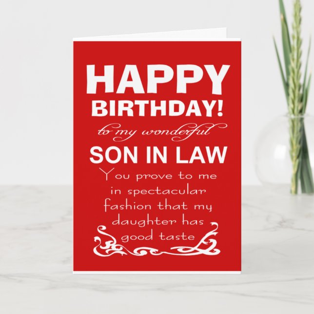 Carte zany anniversaire fils en droit (Devant)