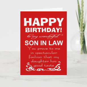 Carte zany anniversaire fils en droit