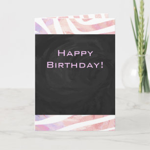 Carte Zebra Monogram rose et blanc