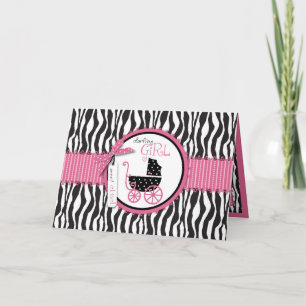 Carte Zebra Print & Baby Carriage