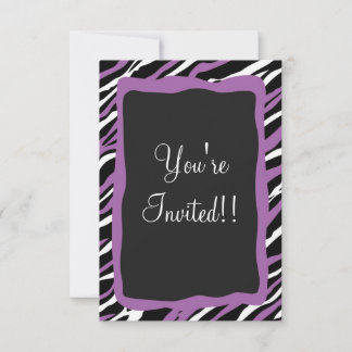 Carte Zebra Print RSVP - Violet