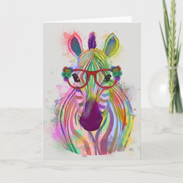 Carte Zebra Rainbow Splash (Devant)