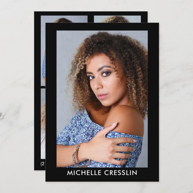 Carte Zed Comp Acteur de modèle photo double face  (Devant / Derrière)