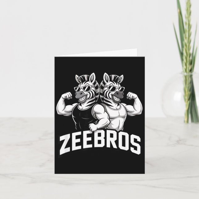 Carte Zeebros Cute Zebra Duo Design For Zebros Lovers  (Devant)