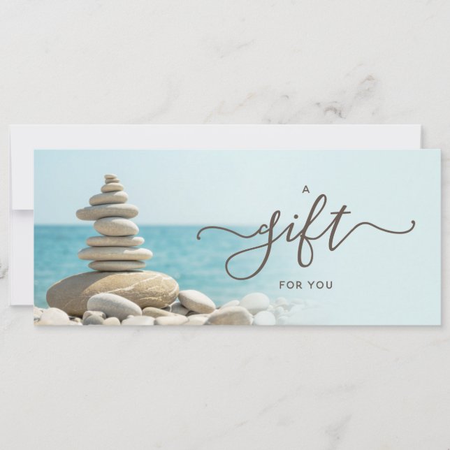 Carte Zen Pebbles & Ocean Certificat Cadeau (Devant)