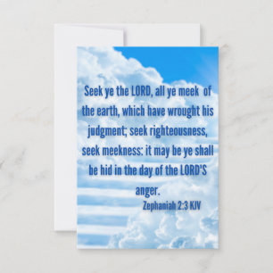 Carte Zephaniah 2:3 KJV Bible Verse Pic Flat Salutation
