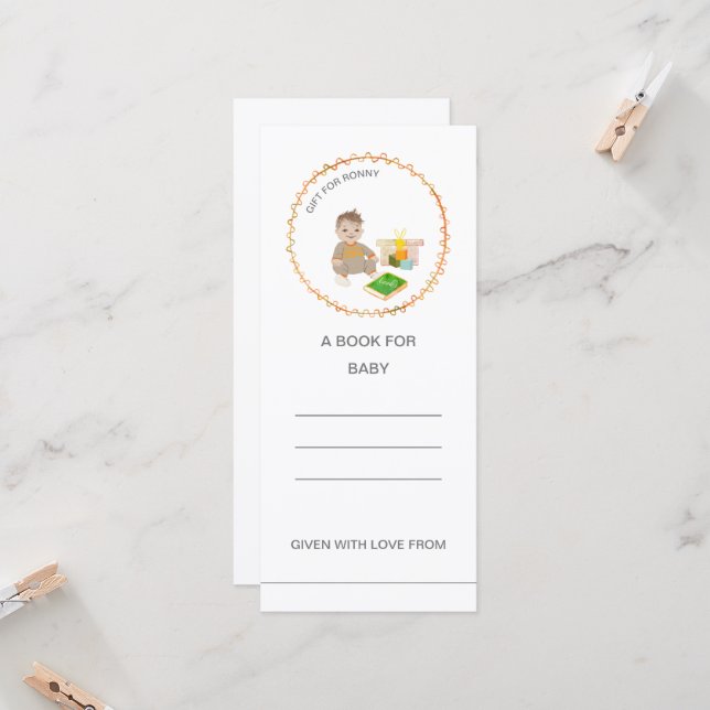 Carte Zig Zag Circle Douche côtière Baby Boy pour livres (Devant/Arrière en situation)
