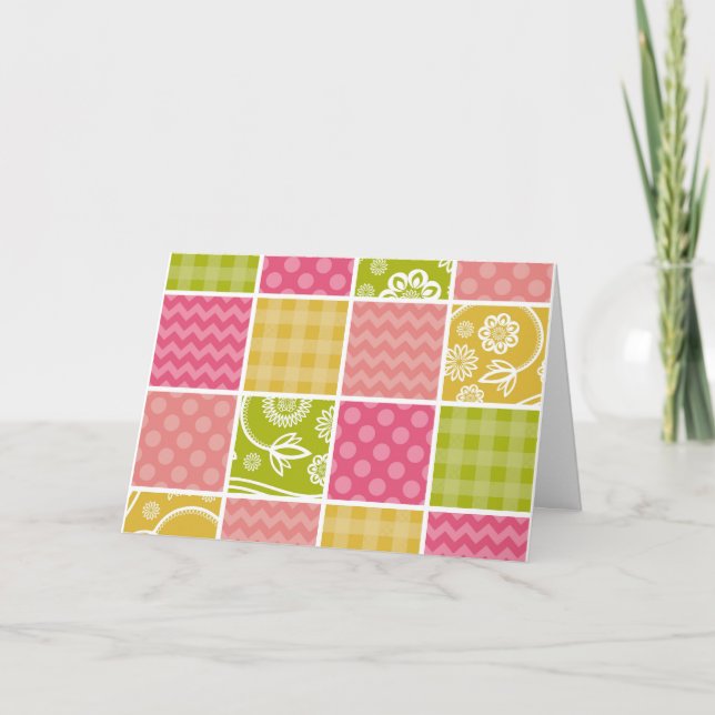 Carte Zigzag, Chevron, Pois, En vichy, Patchwork (Devant)