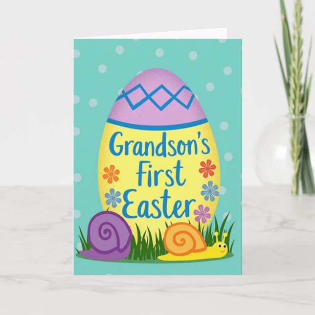 Carte Zigzag Easter Grandson Card (Devant)