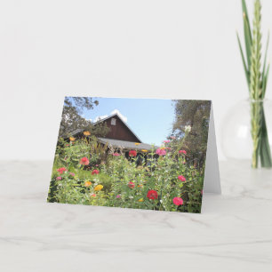Carte Zinnia Garden Note<Blank Inside>