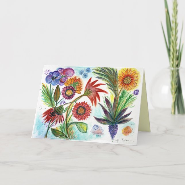 Carte Zinnias abondant (Devant)