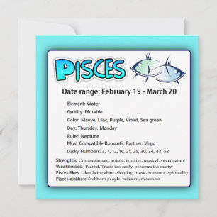 Carte Zodiac Astrologique Pisces Horoscope