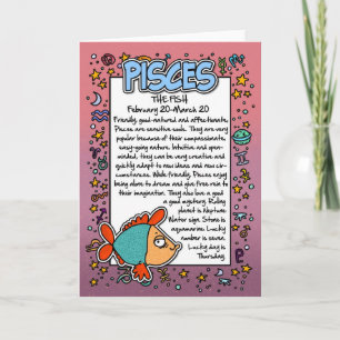 Carte Zodiac - Pisces Fun Faits