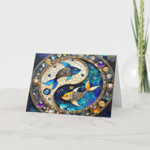 Carte Zodiac - Poissons de poisson Yin et Yang