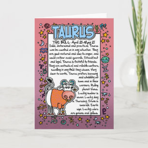 Carte Zodiaque - anecdotes amusantes de Taureau