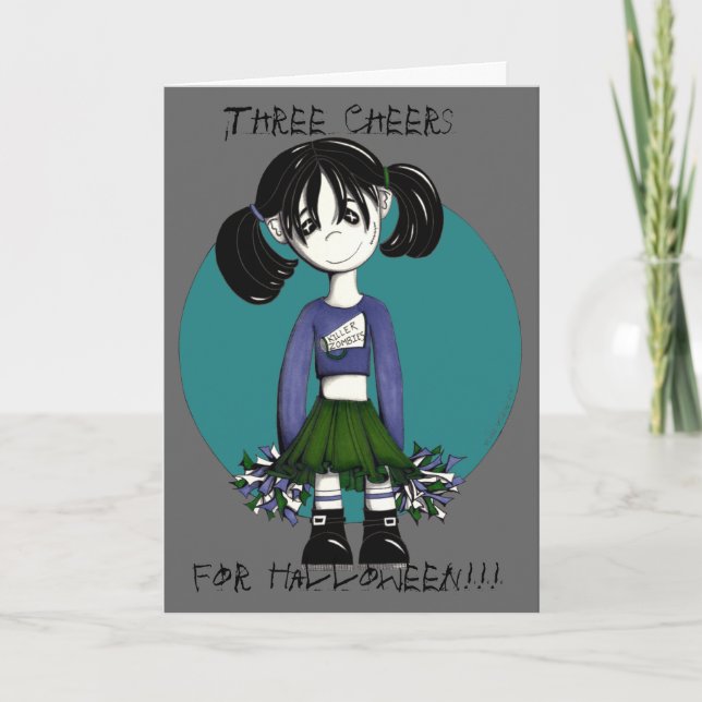 Carte zombie applaudissez, Trois bravo, pour Halloween ! (Devant)