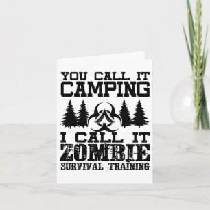 Carte Zombie Survival Training Camping Shirt - Funny Hal