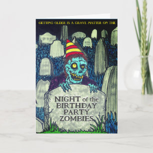 Carte Zombies de la fête d'anniversaire