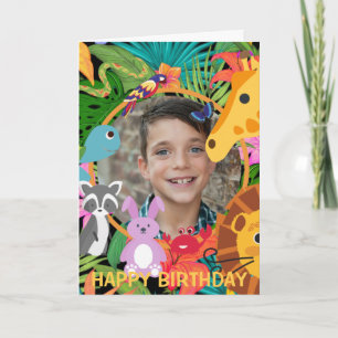 Carte Zoo Wild Animal Jungle Safari Anniversaire de enfa