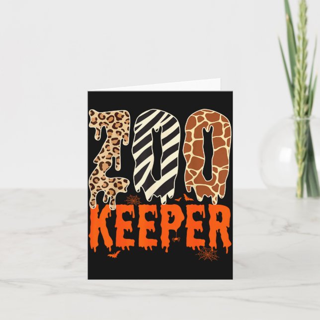 Carte Zookeeper Funny Halloween Costume Zoo Keeper Anima (Devant)