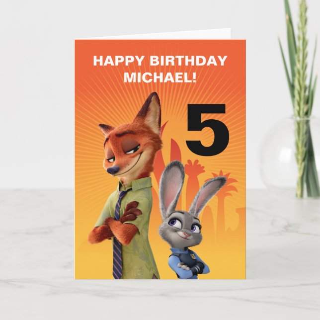 Carte Zootopia Anniversaire (Devant)