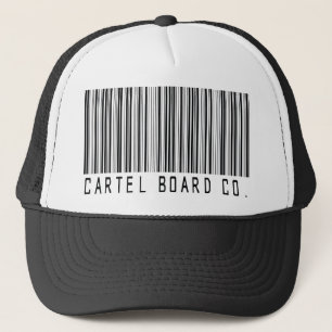 cartel bar code trucker hat