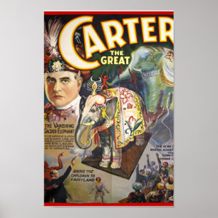 Carter La Grande Poster de Magicien Vintage restau