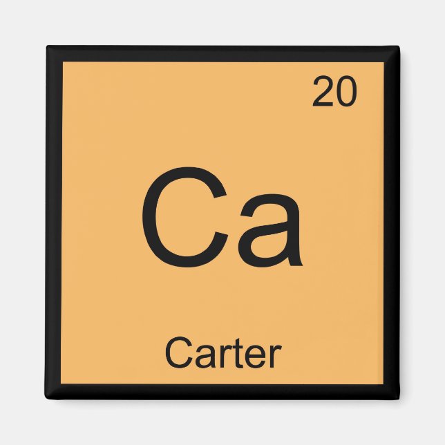 Carter Name Chemistry Element Periodic Table Magnet (Front)