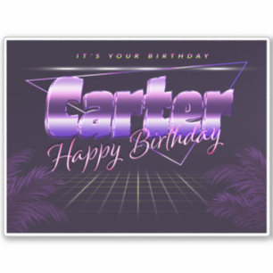 Carter Prénom lila retro Sticker