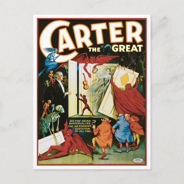 Carter The Great ~ Do The Dead Materialize? Postcard (Front)