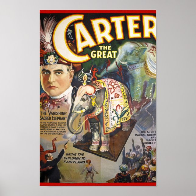 Carter The Great Restored Vintage Magician Poster (Front)